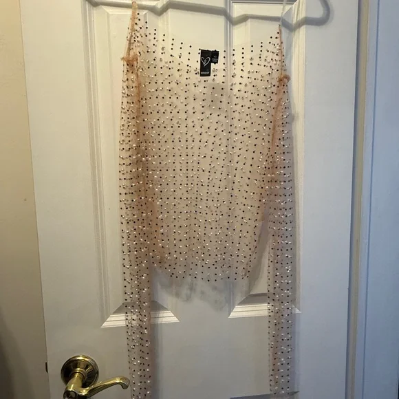 Windsor Pearl Embellished Nude Top - Picture 2 of 4